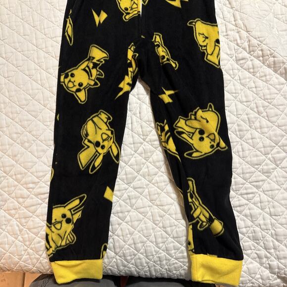 Pokemon Pikachu One Piece Pajama Outfit Youth XS (6/7) S Black Hooded - Picture 2 of 8
